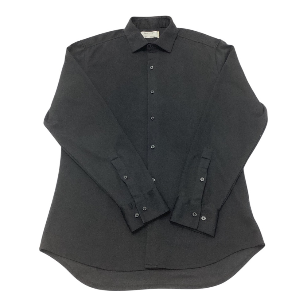 Ministry of Supply Men's Black Long-Sleeve Button-Up Shirt slim fit size M